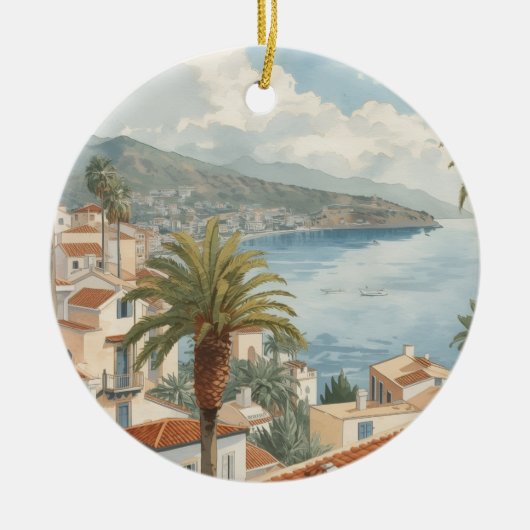 Balearic Islands Vintage French Travel Keramisch Ornament (Voorkant)