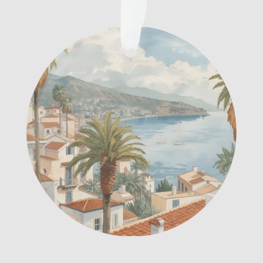 Balearic Islands Vintage French Travel Ornament (voorkant)