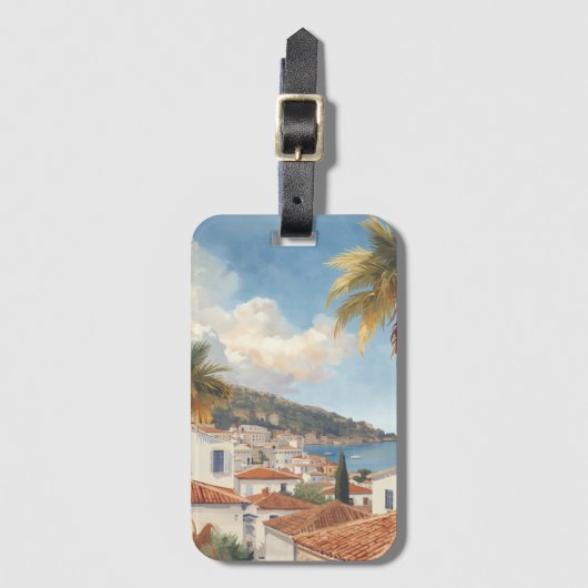 Balearische Eilanden Oude Franse Reis Bagagelabel (Voorkant (verticaal))