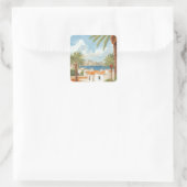 Balearische Eilanden Oude Franse Reis Vierkante Sticker (Tas)