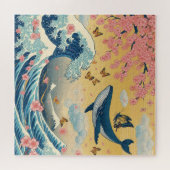 Baleia Celestial entre Cerejeiras – Arte IA Legpuzzel (Horizontaal)