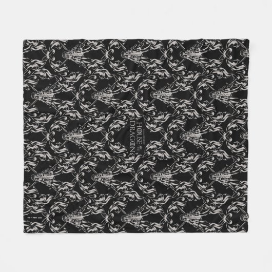 Balerion Skull Patroon Fleece Deken (Voorkant (Horizontaal))