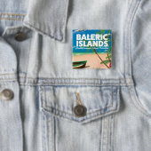 Balerseilanden Middellandse-Zeeparadijs Vierkante Button 5,1 Cm (In situ)