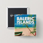 Balerseilanden Middellandse-Zeeparadijs Vierkante Button 5,1 Cm (Voorkant /achterkant)
