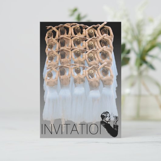 Balet bal heren uitnodiging (Staand voorkant)