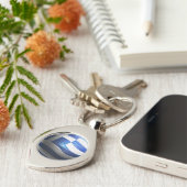 BALFORMULIER GRIEKSE VLAG MET LEDER STRUCTUUR SLEUTELHANGER (Zijkant)