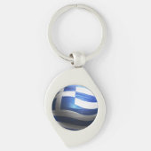 BALFORMULIER GRIEKSE VLAG MET LEDER STRUCTUUR SLEUTELHANGER (Voorkant)