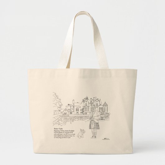 Balfour Castle Highland Gent Scottie Dog Canvas ta Grote Tote Bag (Voorkant)