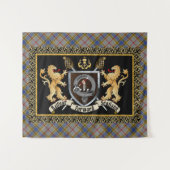 Balfour Clan Badge & Motto w/Lions Wandkleed (Voorkant (horizontaal))