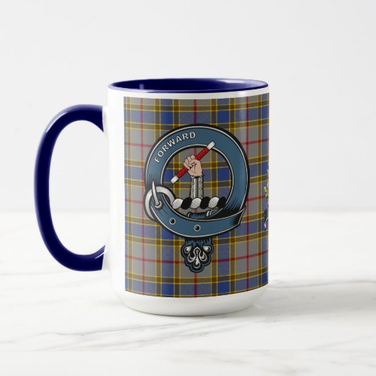 Balfour Clan Badge & Tartan Mok (Links)