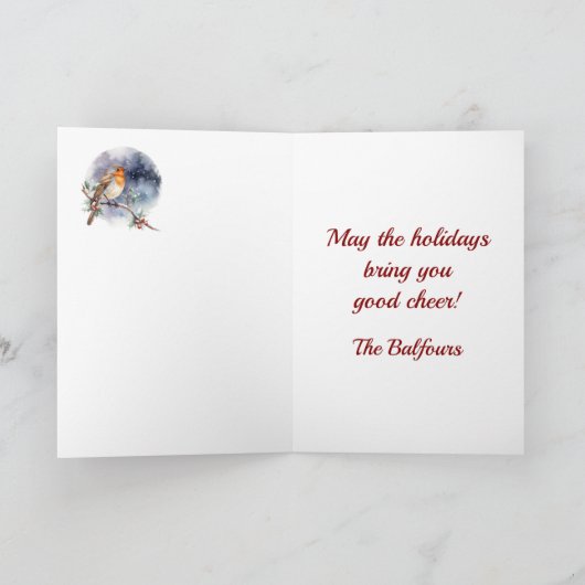 Balfour Crest & Tartan w/Robin Gepersonaliseerd Kaart (Binnen)