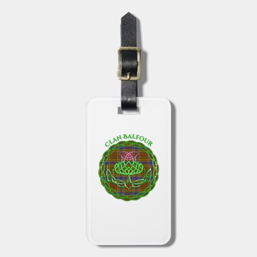 Balfour Scottish Tartan Celtic Thistle Bagagelabel (Voorkant verticaal)