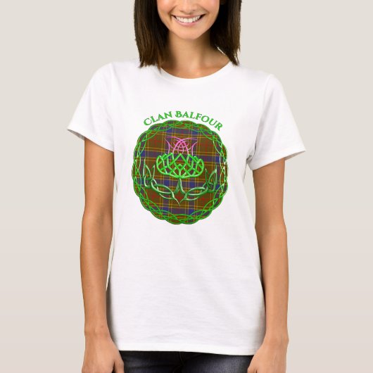 Balfour Scottish Tartan Celtic Thistle T-shirt (Voorkant)