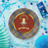 Balfour Tartan Gepersonaliseerde Kerstmis Papieren Bordje (Feest)