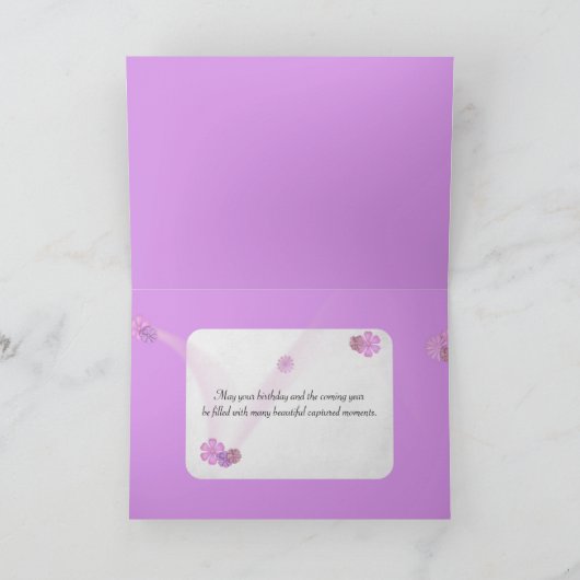  balgen camera verjaardag kaart (Binnen)