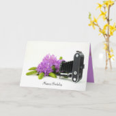  balgen camera verjaardag kaart (Gele Bloem)