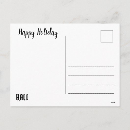 BALI AWAITS US FEESTDAGENKAART (Achterkant)