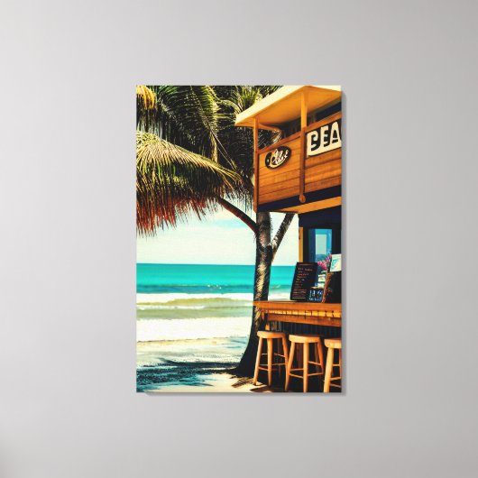 Bali Beach Cafe Bar Canvas Afdruk (Voorkant)