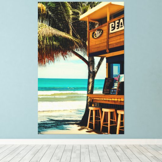 Bali Beach Cafe Bar Canvas Afdruk (Insitu (Houten vloer))