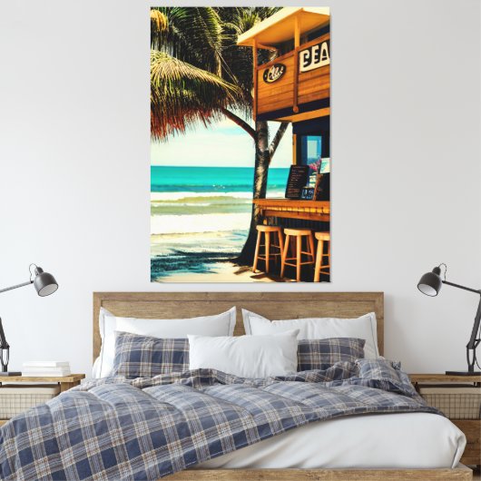 Bali Beach Cafe Bar Canvas Afdruk (Insitu (Slaapkamer))