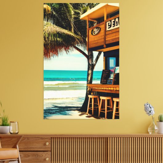 Bali Beach Cafe Bar Canvas Afdruk (Insitu (Woonkamer))