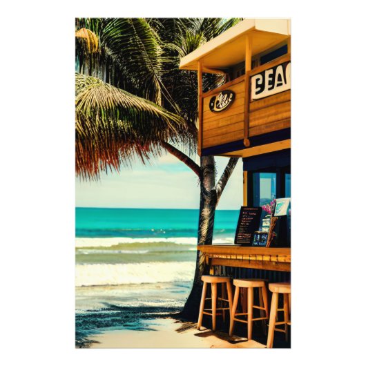 Bali Beach Cafe Bar Foto Afdruk (Voorkant)