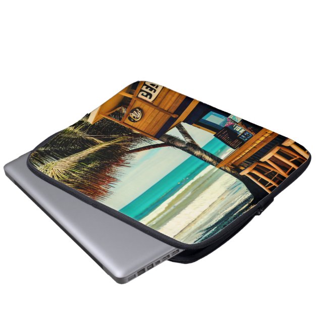Bali Beach Cafe Bar Laptop Sleeve (Voorkant onderkant)