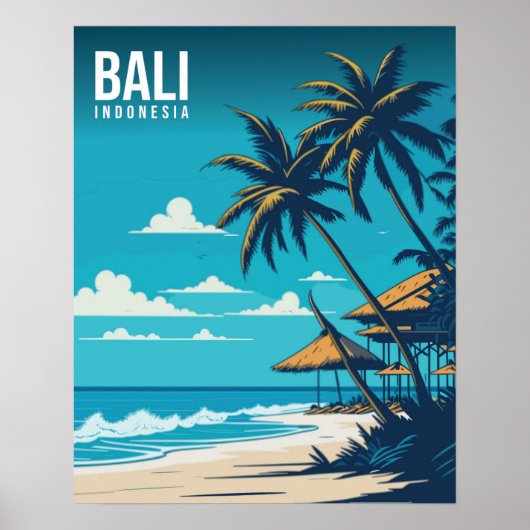 Bali Beach Illustratie Poster (Voorkant)
