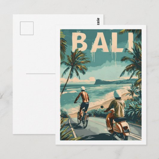 Bali Beach Indonesië  bekende reisplaats Briefkaart (Voorkant / Achterkant)