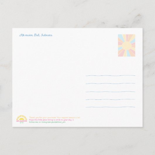 Bali Beach Kite Festival – Travel Postcard Briefkaart (Achterkant)