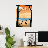 Bali Beach Sunset  Poster (Thuiskantoor)