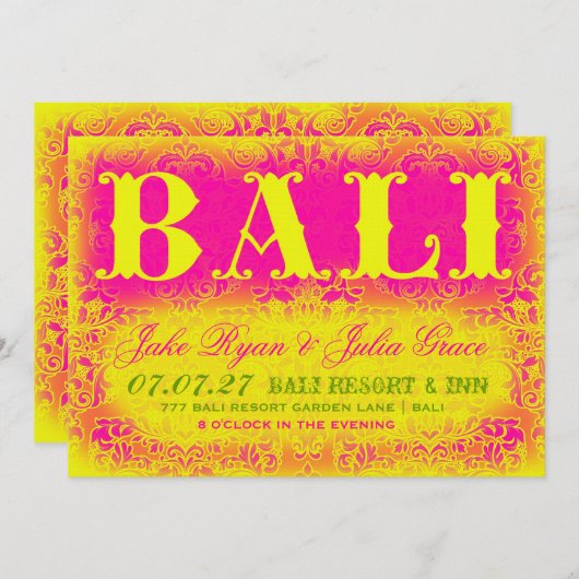 BALI-bestemmingsuitnodiging Kaart (Voorkant / Achterkant)