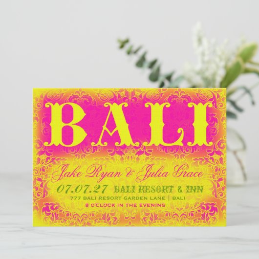 BALI-bestemmingsuitnodiging Kaart (Staand voorkant)