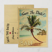 Bali bewaart de  platenpalmstructuur van de datum aankondigingskaart (Voorkant / Achterkant)