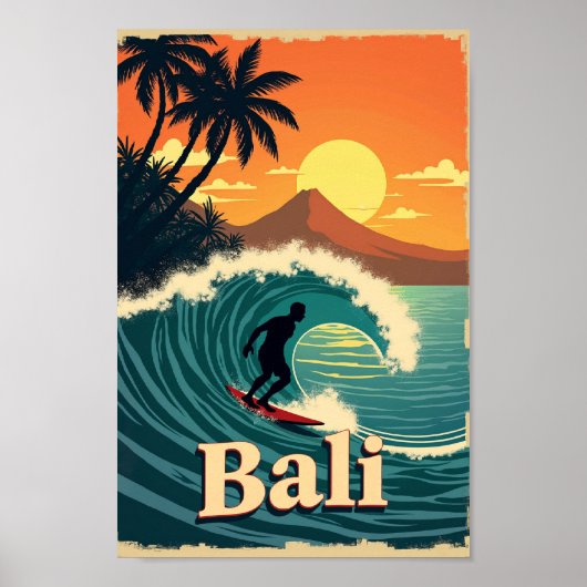 Bali Bliss – Een Retro Surfparadijs Poster (Voorkant)