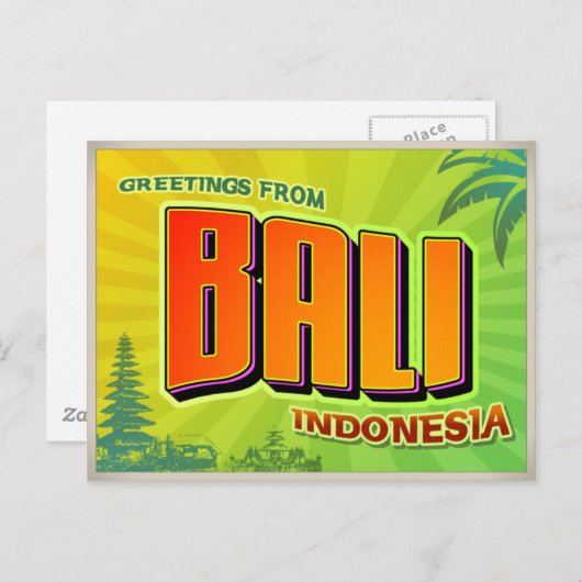 BALI BRIEFKAART (Voorkant / Achterkant)