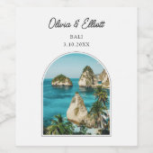 Bali bruiloft gunst gepersonaliseerd wijn etiket (Enkel label)