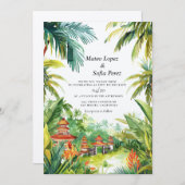 Bali bruiloft nodigen tropisch landschap kaart (Voorkant / Achterkant)