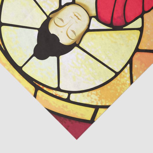 Bali buddha glas raam tissuepapier (Detail)