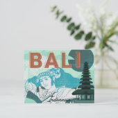 Bali Dancer Green Tone Holiday Briefkaart (Staand voorkant)