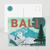 Bali Dancer Green Tone Holiday Briefkaart (Voorkant / Achterkant)