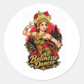 Bali-design Ronde Sticker (Voorkant)
