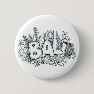 Bali doodle ronde button 5,7 cm
