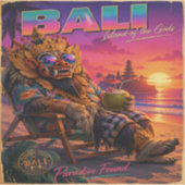 Bali Eiland der Goden Retro Reisposter Sticker (Voorkant)