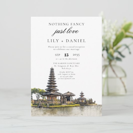 Bali Elopement Wedding Reception Kaart (Staand voorkant)