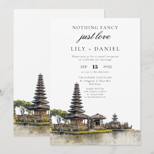 Bali Elopement Wedding Reception Kaart (Voorkant / Achterkant)