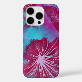 Bali Flower Batik Tropisch Hawaïaans Magenta Roze iPhone 16 Pro Hoesje