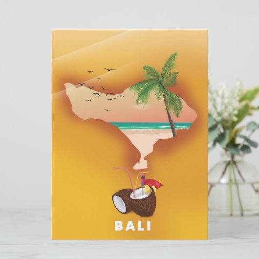 Bali geïllustreerde kaart (Staand voorkant)