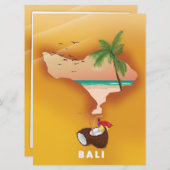 Bali geïllustreerde kaart (Voorkant / Achterkant)