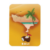 Bali geïllustreerde kaart magneet (Verticaal)